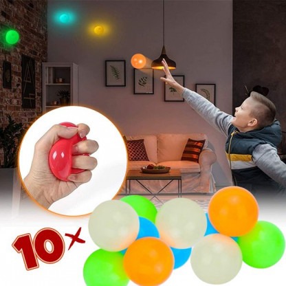 10x Bile antistres lipicioase fosforescente – GlowBuddies