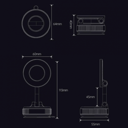 Suport auto magnetic cu prindere prin vacuum - GripMount